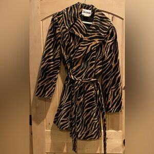 Tiger Print Belted Coat